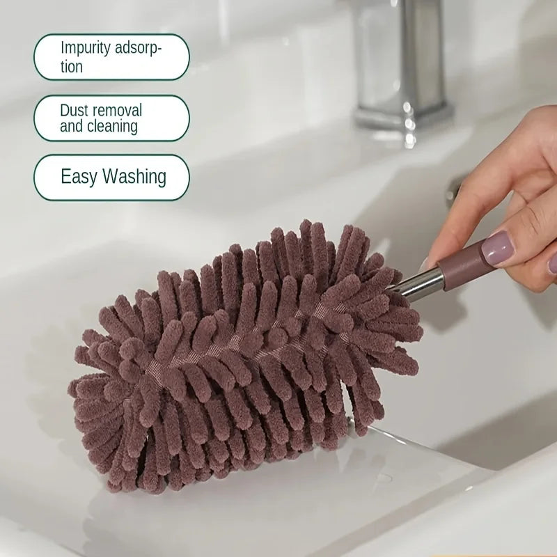 Mini Car Dust Brush - Extendable, Bendable Ultrafine Fiber Cleaning Tool for Home & Car Interior - Polyester Fiber Material