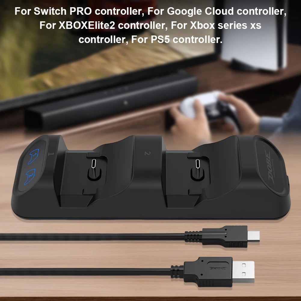 For Switch Pro Charging Dock Type-C Handle Charger Dock Station Dual Fast Controller Charger for PS5/Xbox Series S/X Controller