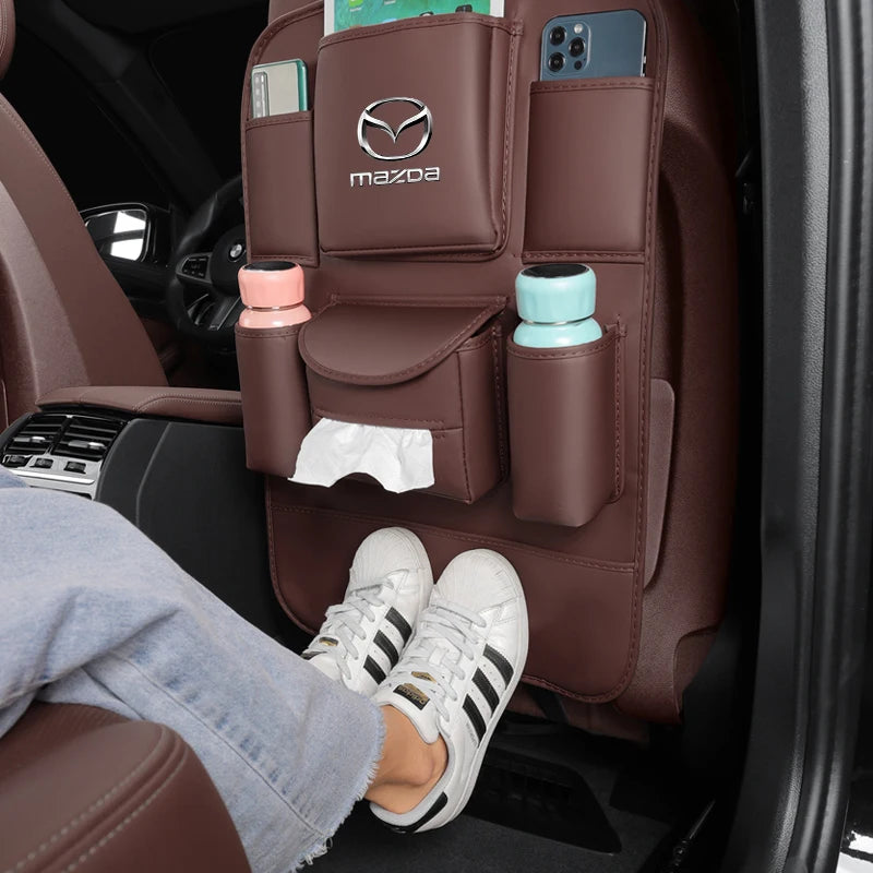 For Mazda 3 5 6 SKYACTIV Axela Atenza CX30 CX5 CX8 CX9 MX5 RX8 RX7 BT50 Car Seat Organizer Seat Back Storage Bag Pad Accessories