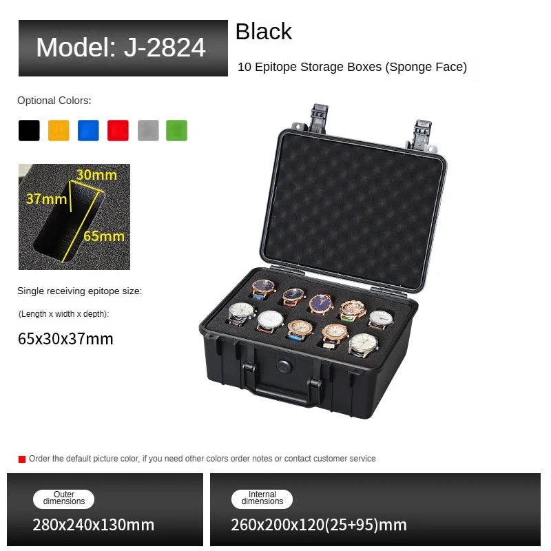 2/6/8/16/20 Slot Plastic Watch Box Safety Equipment Case Portable Tool Box Impact Resistant Case With Foam For Watches Storage