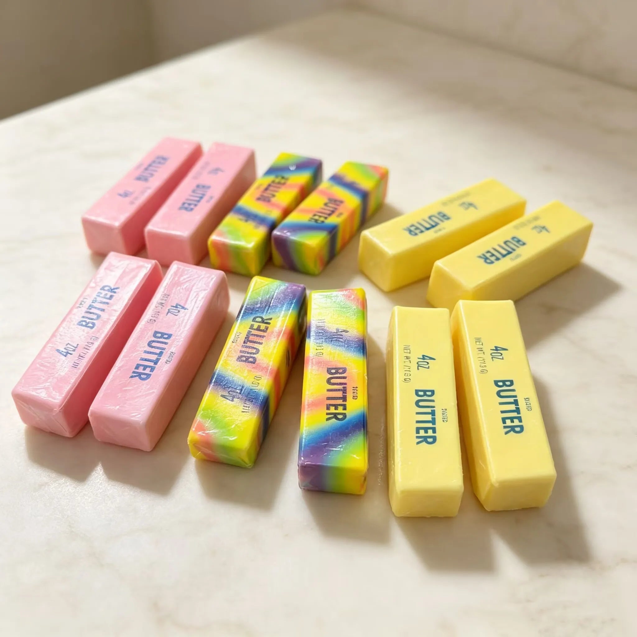 Butter Stick Squishy Stress Ball Fidget Toy Crunchy Squeeze Toy Round Blocks Filled ASMR Anti Stress Release Hand Relax Gift Toy