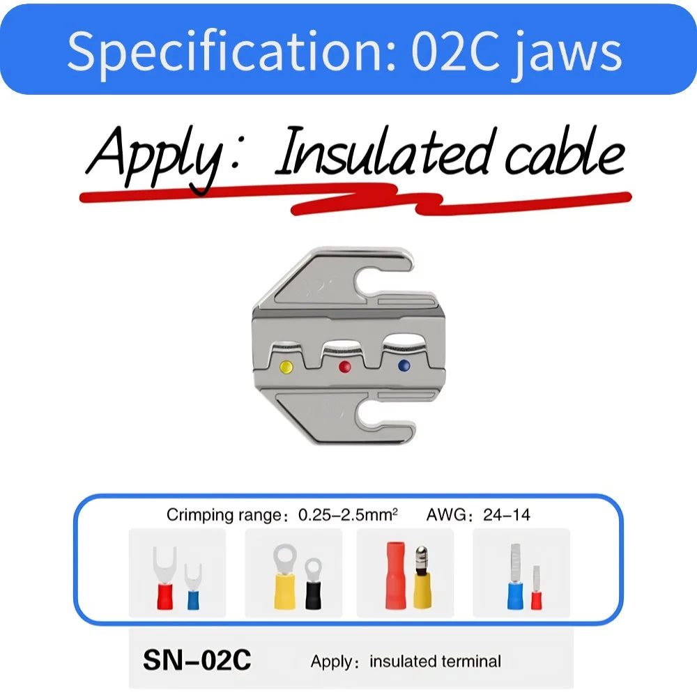 4mm Jaws for 58B/2546B/03H/2549/02C/06/06WF/7.5 Inch SN Crimping Pliers Full Range Jaw Standard Jaw Accessories