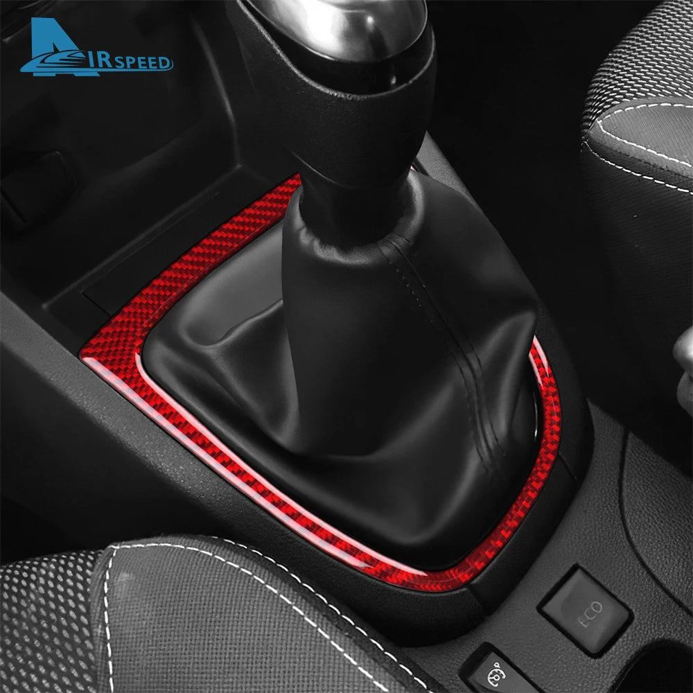 Real Soft Carbon Fiber Sticker For Renault Clio 4 2013 2014 2015 2016 2017 2018 LHD RHD Car Gear Outer Shift Frame Interior