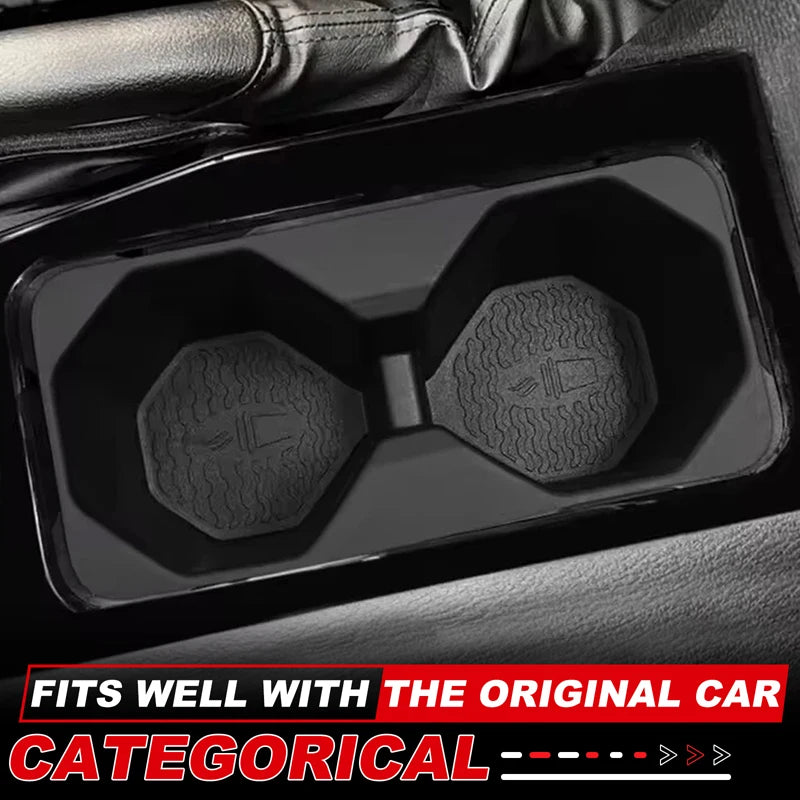 For Mitsubishi Triton L200 2024 2025 TPE Removable Center Console Cup Holder Anti-Slip Waterproof Cup Holder Car Accessories