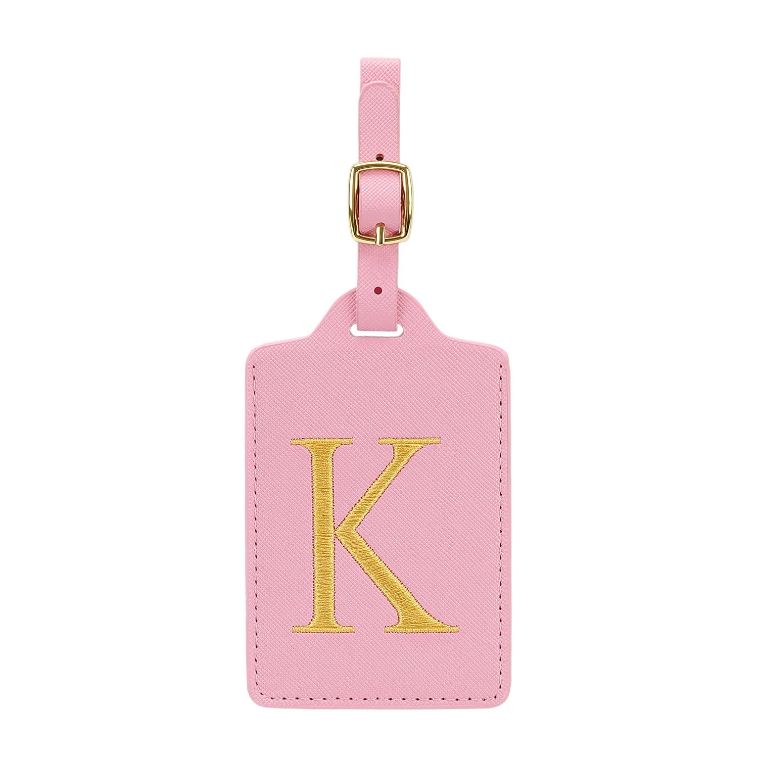 MIYIN 26 letters Luggage Tags for Suitcases PU Leather Privacy Protection Bag Tags Travel Accessories Essential, Pink