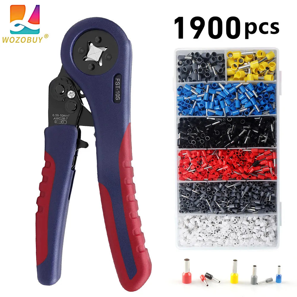 WOZOBUY Tubular Terminals Crimping Tools FST-10S 0.08mm-10mm²  28-7AWG & FST 6-6 0.08-6mm²  28-10AWG Crimp Pliers Crimper Sets