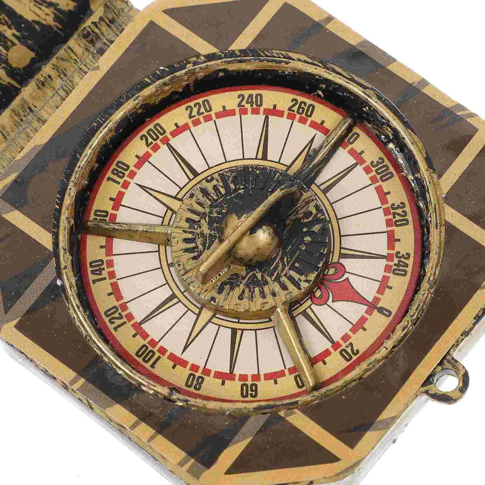 Gold Unique Toy Compass Pirate Gift Decor Navigation Instrument Halloween Christmas Camping Hiking ienteering Tool