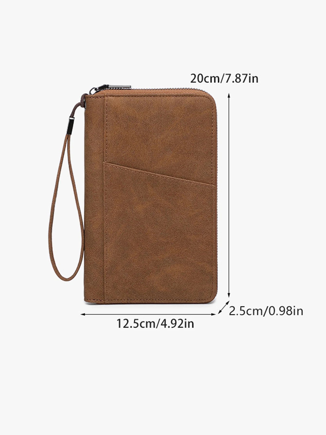 Multi-Functional RFID Blocking Passport Bag Travel Document Holder with Long Zipper Ticket Storage Wallet for Multiple Passports
