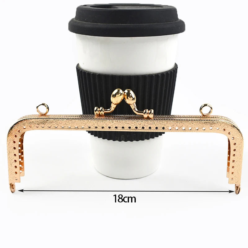 1/2/5Pcs 8.5-20cm Metal Gold Embossed Bag Handle Purse Frame Kiss Clasp for Women's Handbag Wallet DIY Handmade Bags Accessories