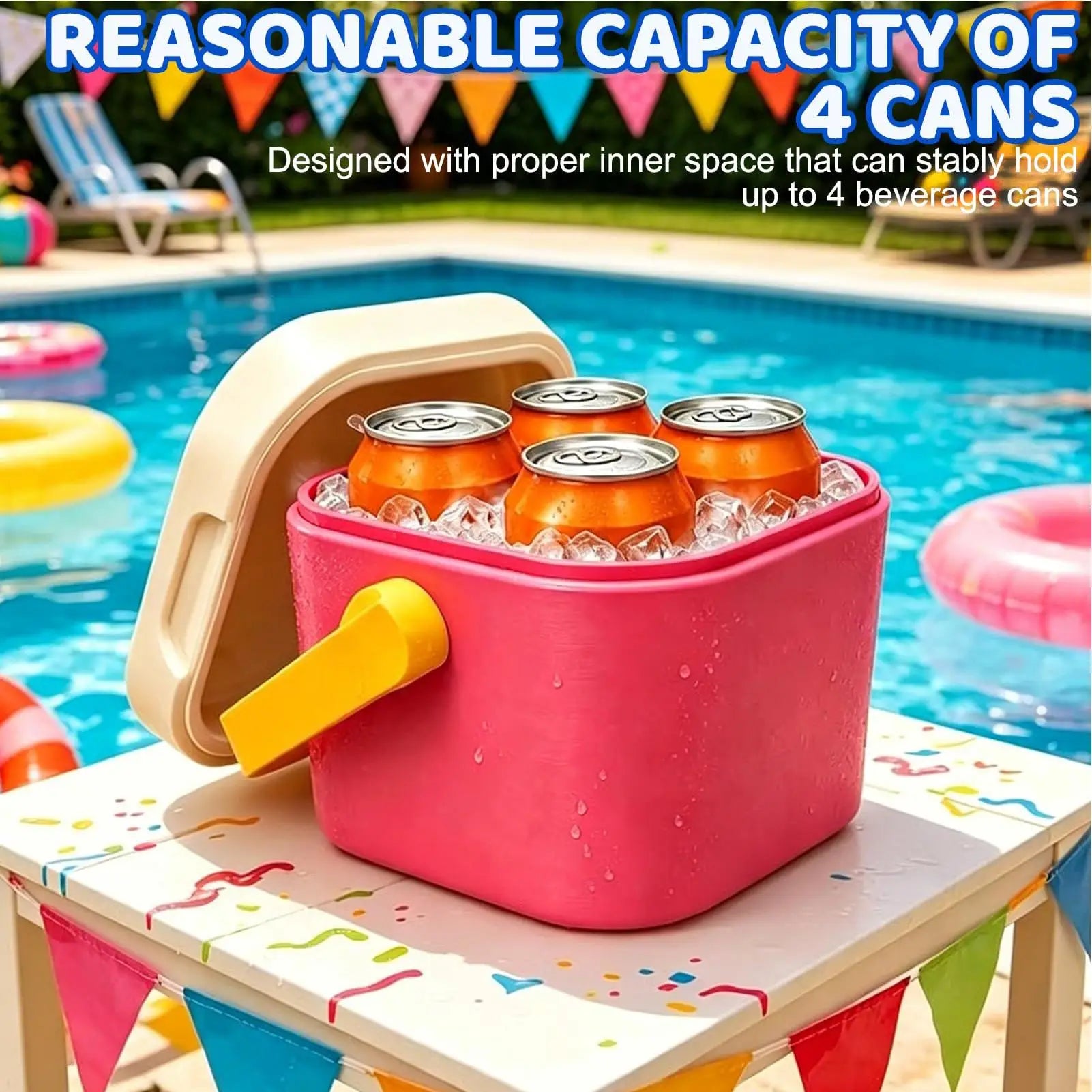 Cooler for Camping Insulated Cooling Case Fit 12 oz Can Portable Cooler with Handle for Office Beach Picnic Party Delivery Bar
