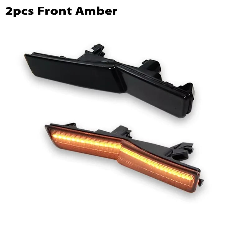 Front White / Amber Rear Red LED Fender Side Marker Lights For Dodge Challenger 2018 2019 2020 2021 2022 with Factory Widebody