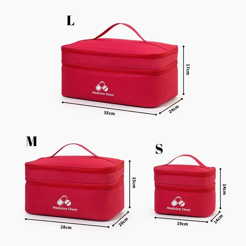3 Size Large Capacity Double-Deck Medical Bag, Outdoor Emergency Kit, Portable Small Medicine Bag, 2025 NEW Home Storage Bag