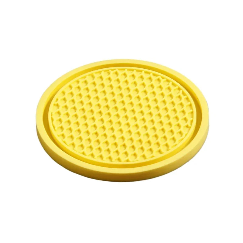 QGB For 2PC Car Cup Holder Anti-Slip Silicone Insert Coaster Mat Universal Car Accessories Black Fit for Most Cars Styling