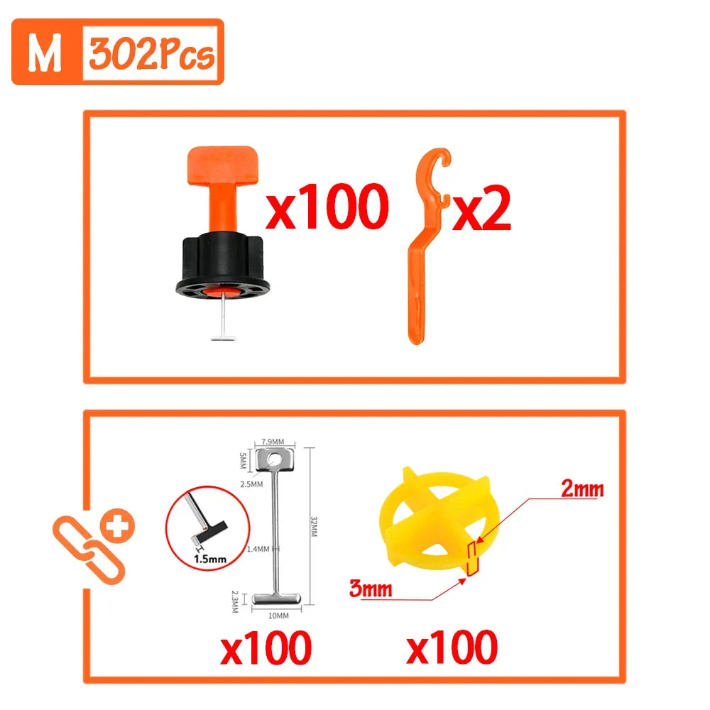 51-402Pcs Floor Tile Leveling System Clips Spacers Porcelain Ceramic Leveler Kit For Tile Laying Wall Fixing Construction Tools