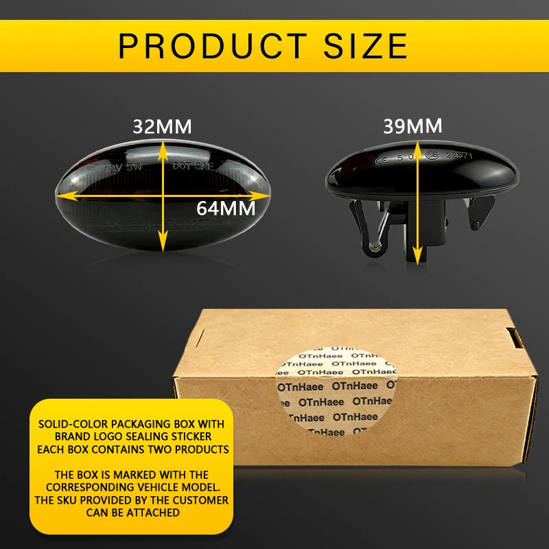 LED Light Side Marker Dynamic Fender Turn Signal For Peugeot Citroen C1 C2 C3 C5 C6 107 206 307 407 607 1007 Berlingo Jumpy