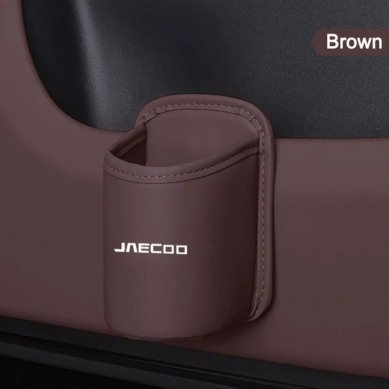For Jaecoo J7 J8 7 Tiggo 8plus 5Plus 7pro Max Omoda 5 C5 Car Water Cup Stand Rear Seat Drink Rack Leather Water Storage Cup Box