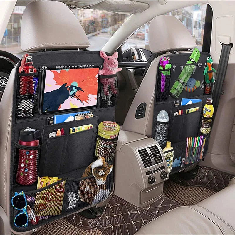 Multi-functional Car Seat Back Pocket Storage Bag with Tablet Holder Travel Protector Car Seat Organizer for Kids Travel