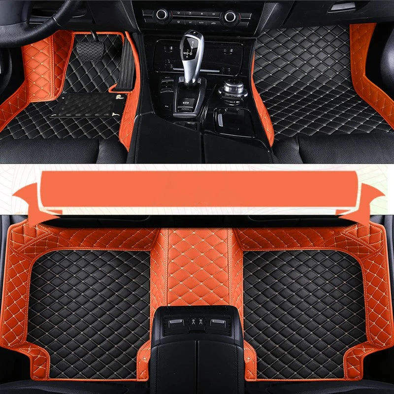 Custom Leather Car Floor Mat For Mitsubishi Outlander Lancer X 2015 2016 2017 2018 2019 2020 2021 Waterproof interior Accessorie