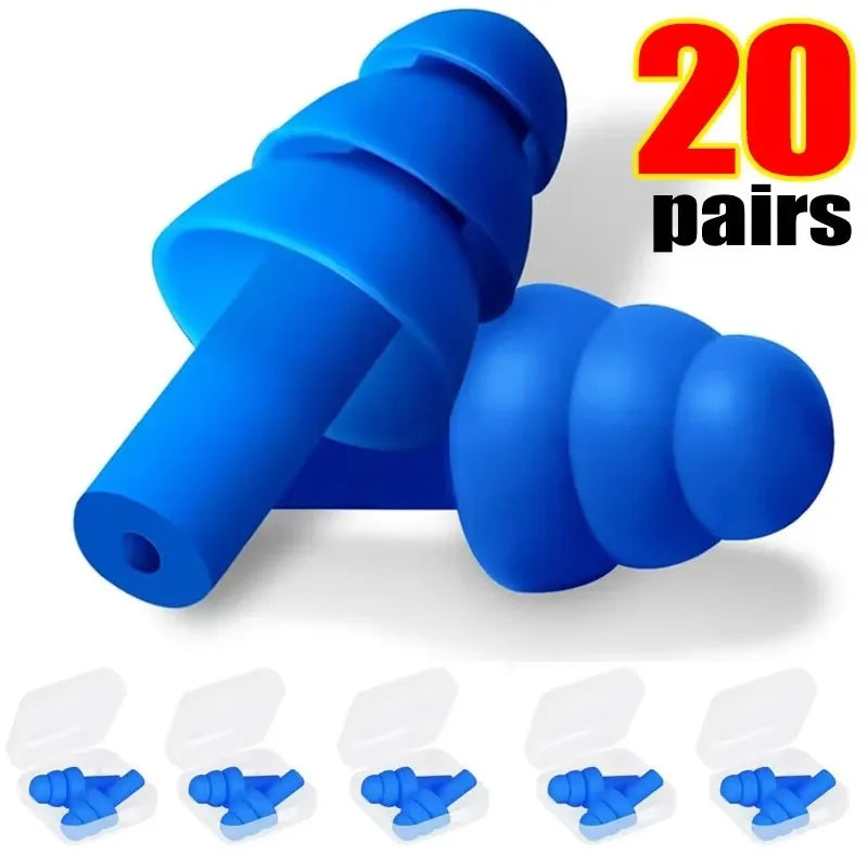 1-25Pairs Soft Reusable Silicone Ear Plugs for Swimming Sleeping Concerts Individually Wrapped Waterproof Ear Protection Earplug