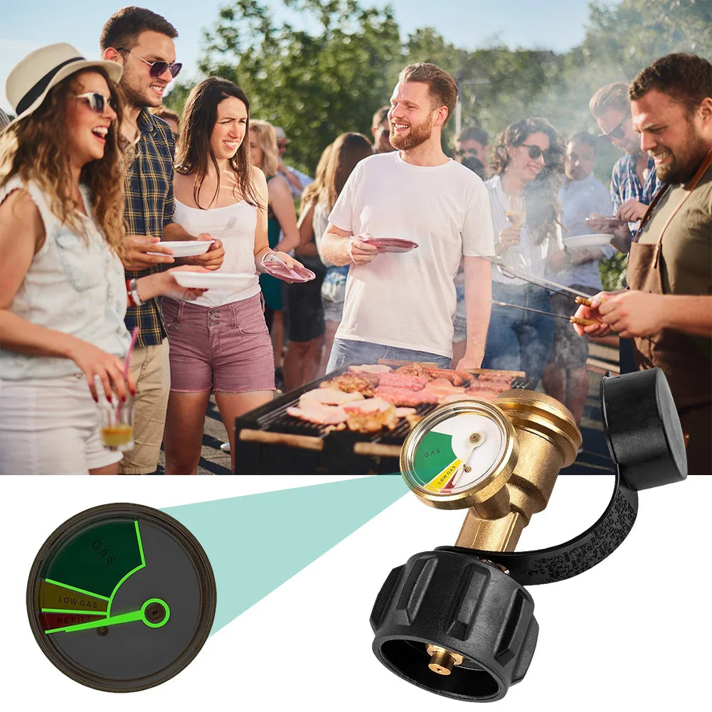 Propane Tank Gauge Level Indicator Color Coded Universal Propane Gauge Precise Brass Propane Gas Gauge for RV Camper Heater