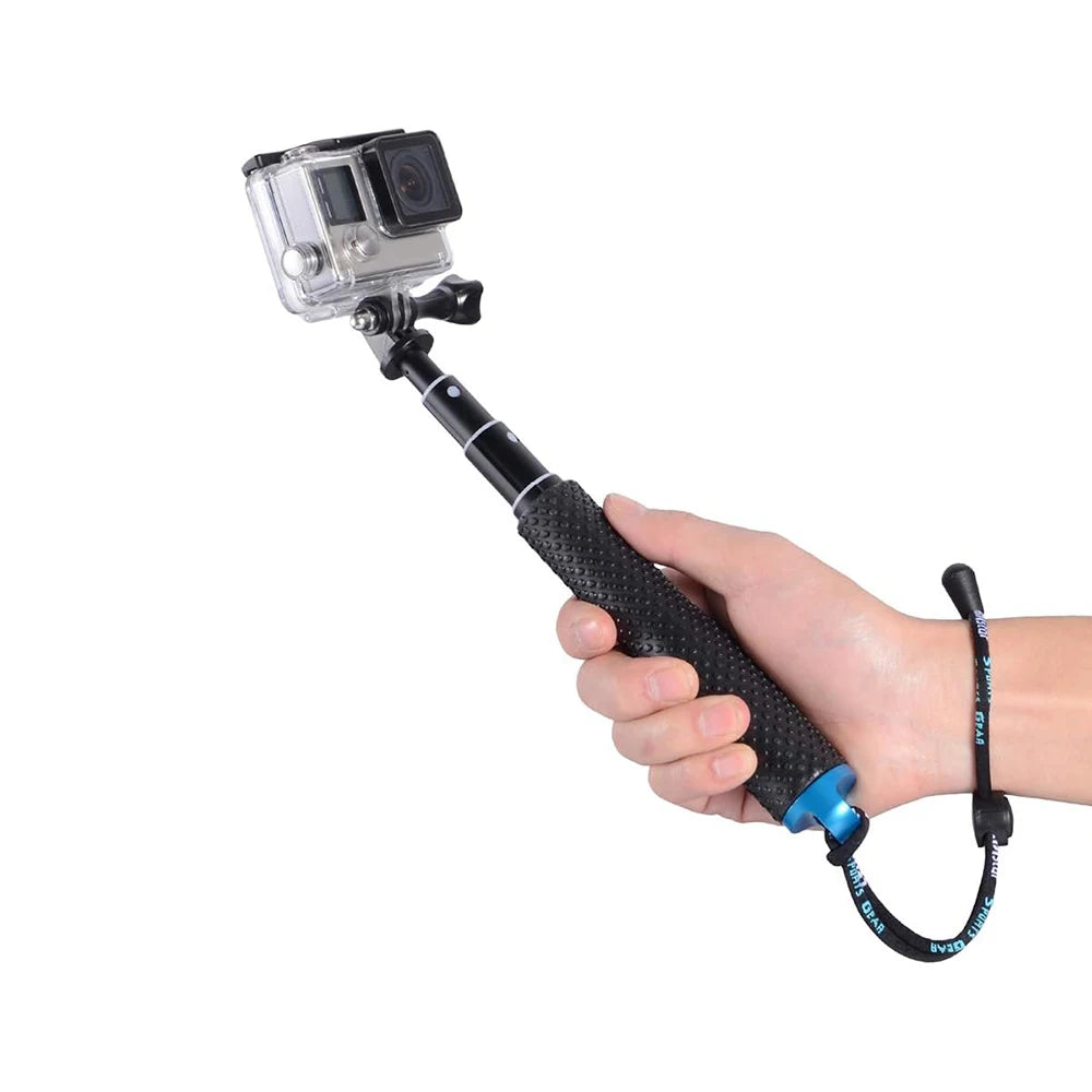 Selfie Stick 19-inch/48cm Short Extension Pole Retractable Portable Grip Compatible with GoPro Hero DJI Osmo Action and more
