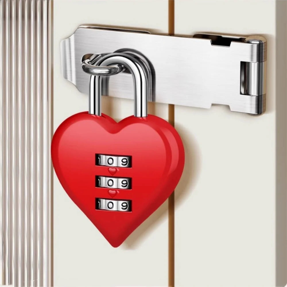 Heart Shaped 3 Digit Password Lock Mini Combination Padlock For Couple Wedding Party Favor Travel Accessory Anniversary Gift
