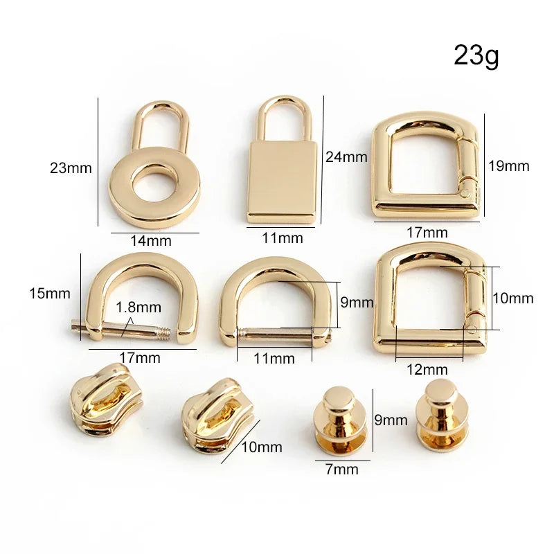 Fashion Metal Bag Locks Clasp Bag Lcok Set For Handbags Purse Tote Closures Snap Clasps DIY Craft Hardware Case Bag Accessories
