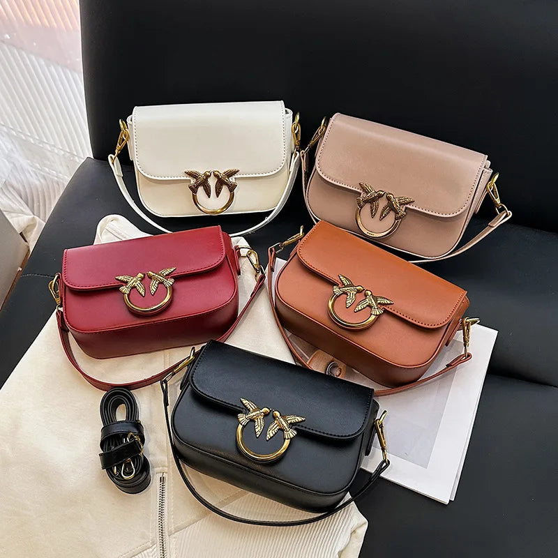 Swallow Bag 2026 New Women's Bag Double Feiyan Fashion Versatile One Shoulder Crossbody Bag Small Square Bag