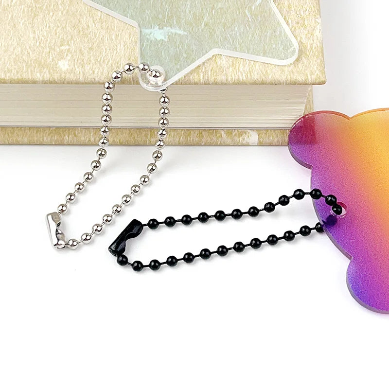 10 Colors 11.5cm 50-200piece 2.4mm Baking Paint Metal Bead Chain Round Wave Chain Handmade DIY Tag Keychain Toy Pendant Material
