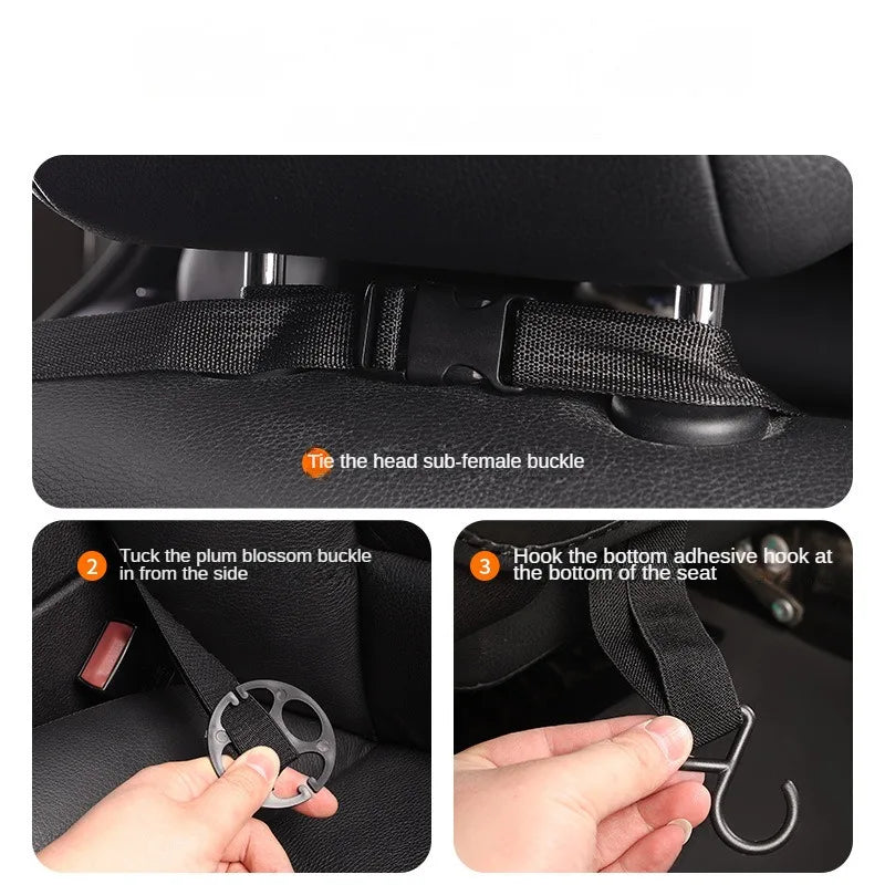 Car Seat Back Organizer With Foldable Table Tray Leather Auto Backseat Hanging Tissue Cup Holder Pockets Trash Can Bin Storage