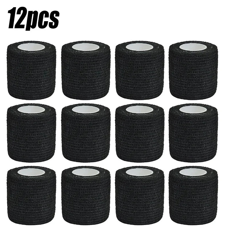 3/6/12/24Pcs Black White Sport Self Adhesive Elastic Bandage Wrap Tape Elastoplast For Knee Support Pads Finger Ankle Palm