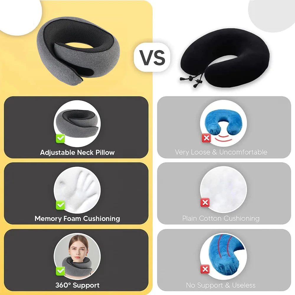 U-shaped Pillow Portable Soft Noon Break Sleep Pillows Travel Neck Pillow Memory Foam Snail Pillow Travel Neck Support