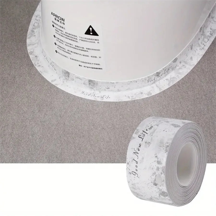 Caulk Tape Self Adhesive Waterproof, Bathroom Caulking Strip Floor Tile Toilet Tub Baseboard Trim, DIY Renter Friendly Decor