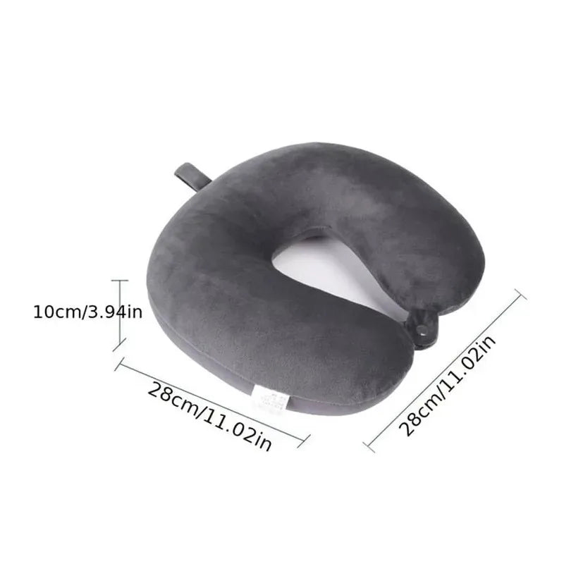 1pc Travel Pillow Neck Pillow Airplane Pillow Traveling Car Home Office Travel Neck Flight Pillow Snap Strap Soft Cover
