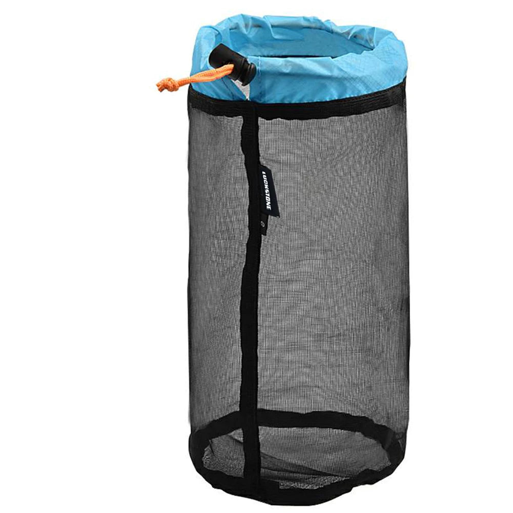 Outdoor Ultralight Mesh Storage Bag Breathable For Sports Camping Drawstring Storage Pack Hiking Travel Tools Compression Bags