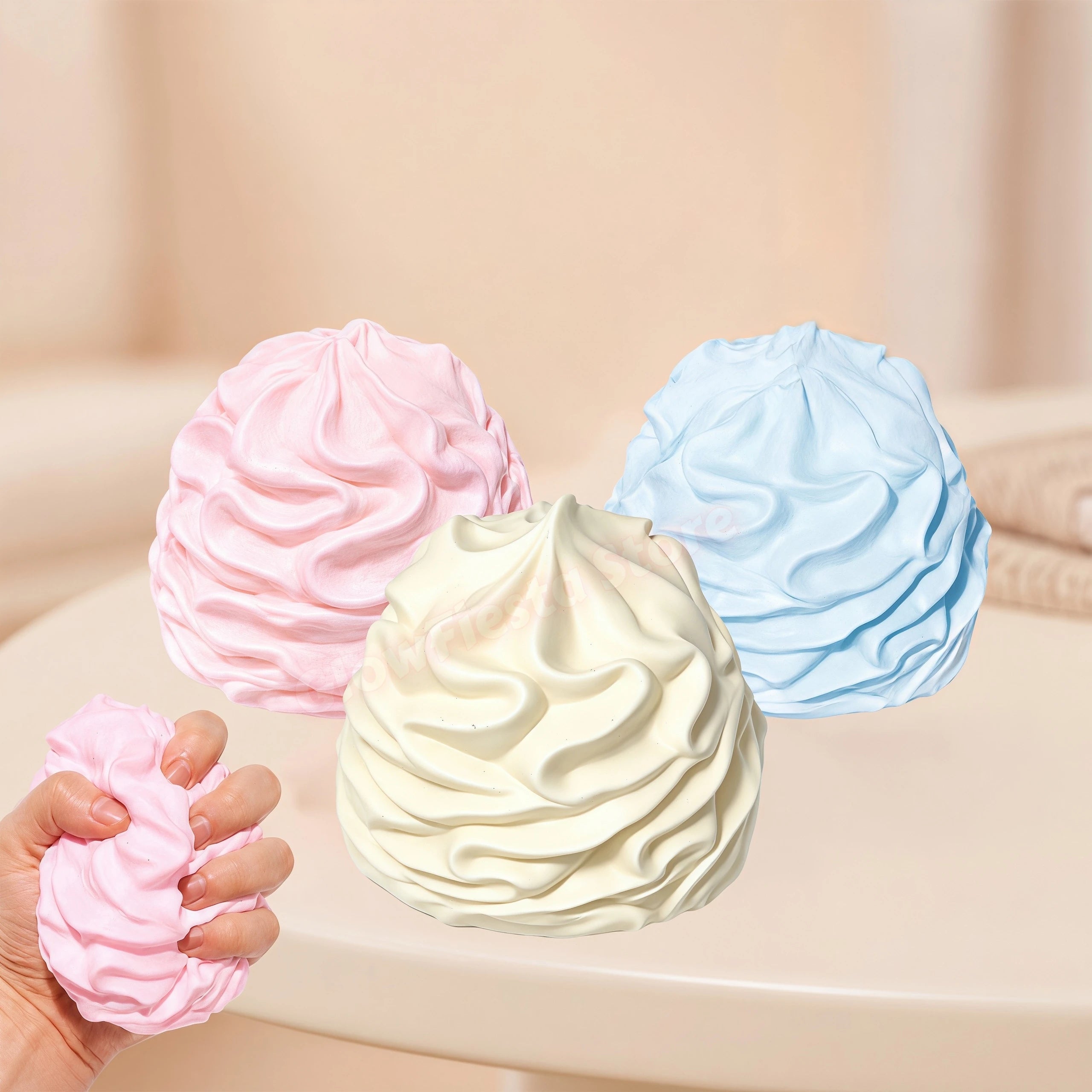 Crunchy Whipping Cream Stress Ball Squishy Toys Moldable Non-Bounce Squeeze Ball ASMR Sensory Anti Stress Fidget Toys for Adults