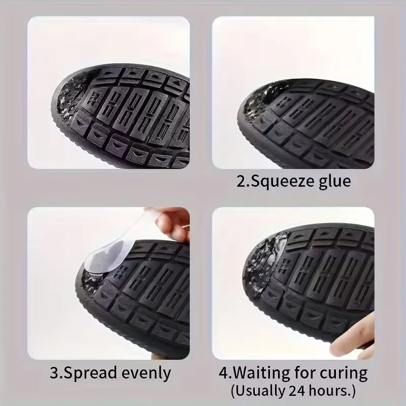 Sole Repair Filling Adhesive | Heel Wear Repair & Detached Sole Bonding | Suitable for Rubber and Shoe Repair, 20ml Give Scraper