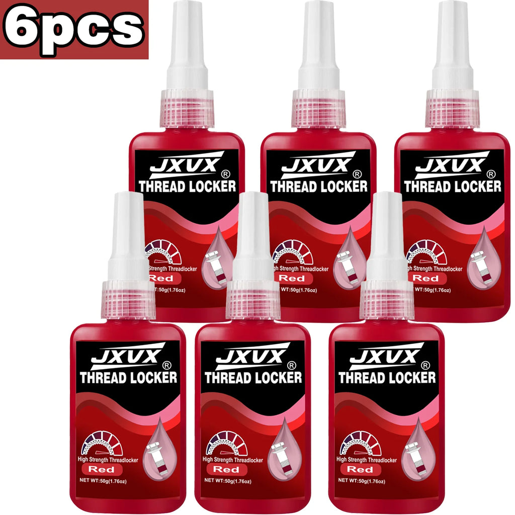 Blue/Red Medium to High Strength Threadlocker Quick-Drying Screw Locking Agent 50ml Anaerobic 243/271 Thread Locking Liquid Strong Anti-Slip Thread Fixing Adhesive Impact-Resistant, Anti-Loosening,  Rust-Proof.