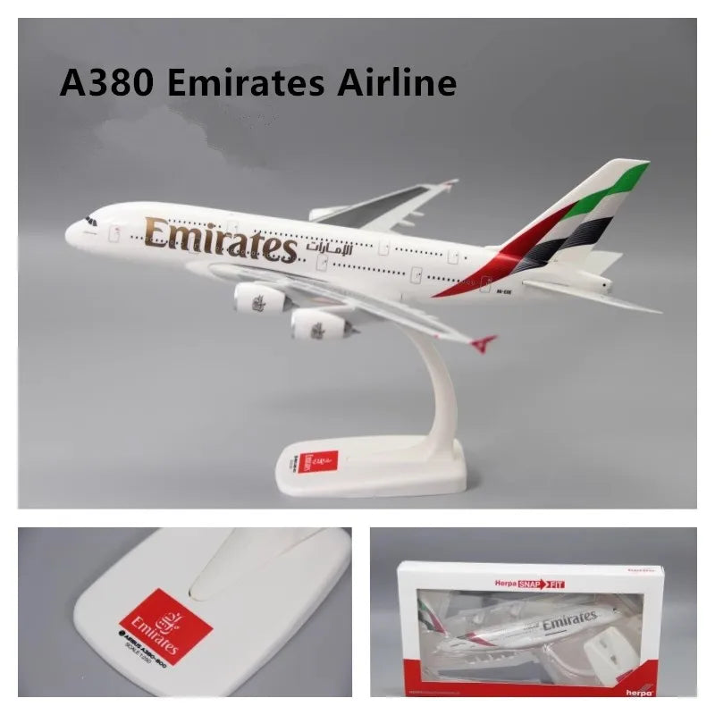 New 1/250 Scale A380 UAE Emirates Airline Aircraft Series 50th Anniversary/WildlifeABS Assembly Plane Model Airplanes Collection