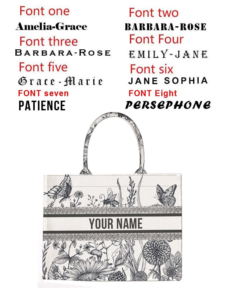 2026 New Personalized Custom Women's Tote Bag, Canvas Printed Handbag, Large Capacity Beach Bag