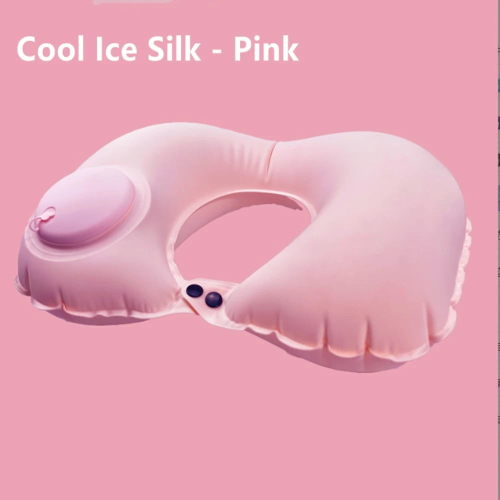 2025 New Inflatable Pillow Travel Portable Neck Protection Pillow Press Inflatable U-shaped Pillow Travel Storage Neck Pillow