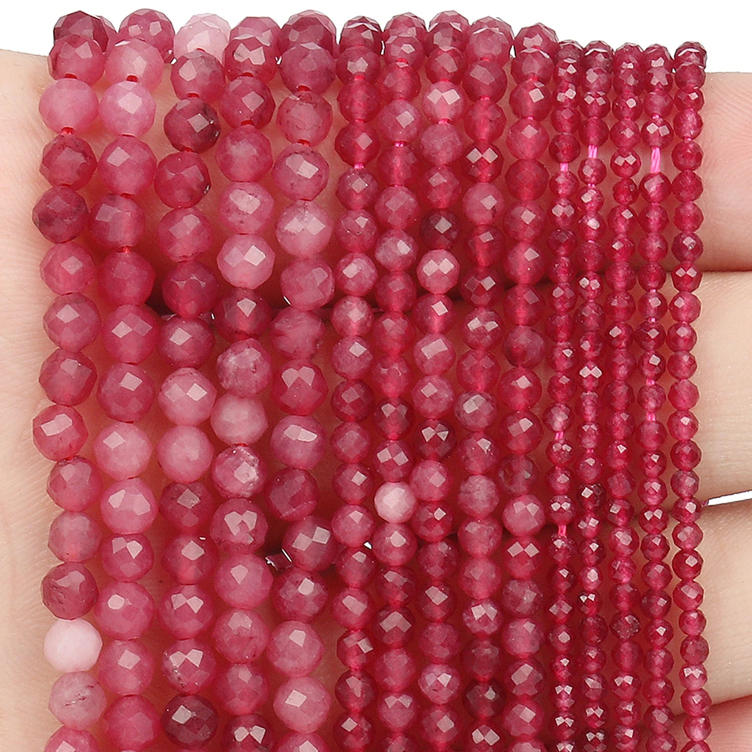 Natural Red Jasper 2mm 3mm 4mm Faceted Round Loose Spacer Beads Diy Bracelet Necklace Jewelry Making Handmade Crafts Accessories