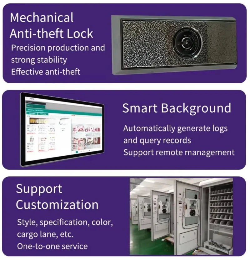 Combo Vending Machine Automatic Snack Drink Dispenser with Touch Screen for Mall Office Wholesale Customized