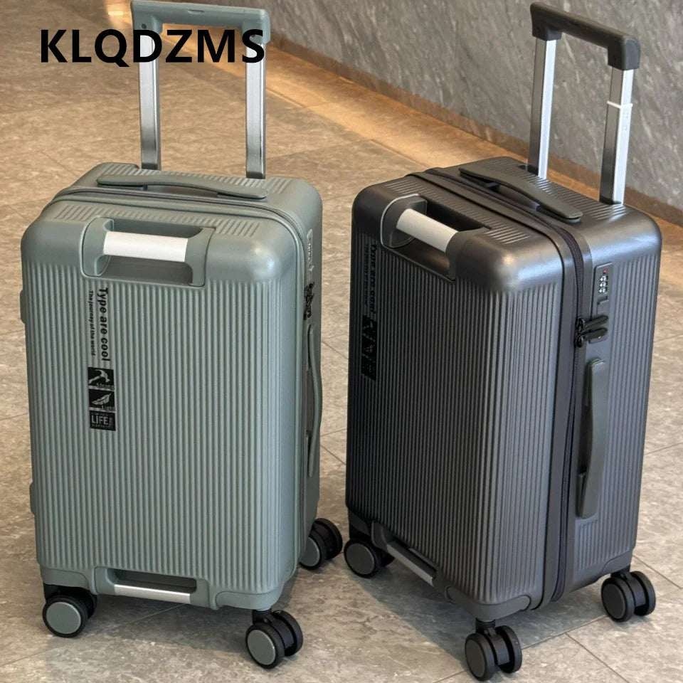 KLQDZMS Men's Suitcase ABS+PC Boarding Box 20"22"24"26 Inch Large Capacity Trolley Case Women's Business Rolling Luggage