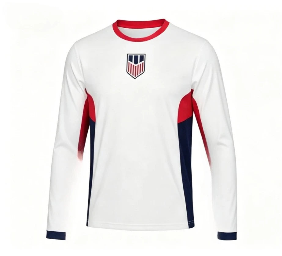 2026 American round neck football long sleeved breathable quick drying fashion versatile for both men and women outdoor sports