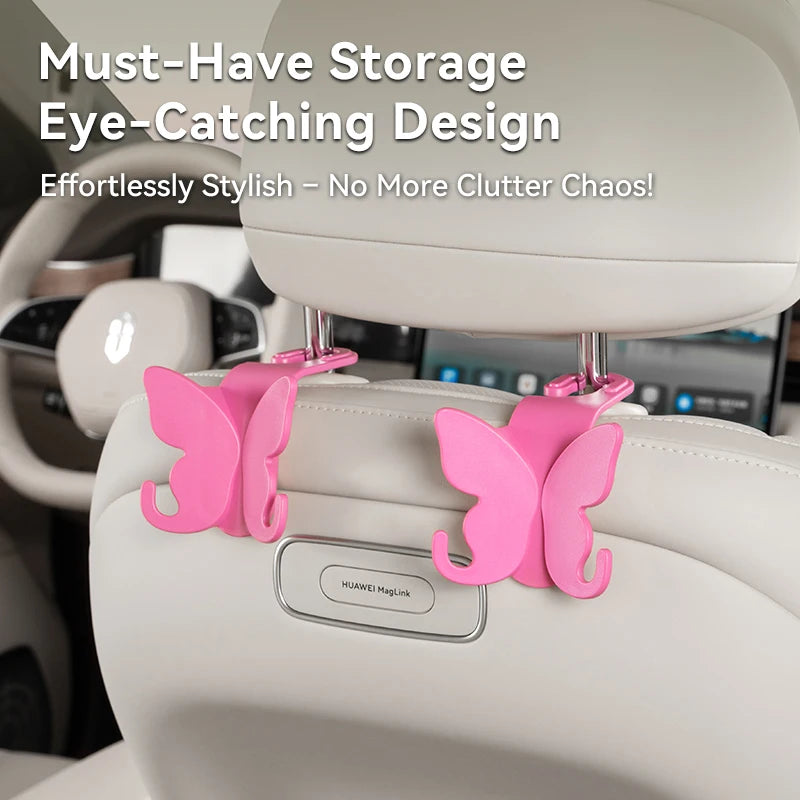 Multi-Functional Butterfly Knot Car Seatback Hook Hidden Car Interior Seat Hook for Vehicle Items Hanging