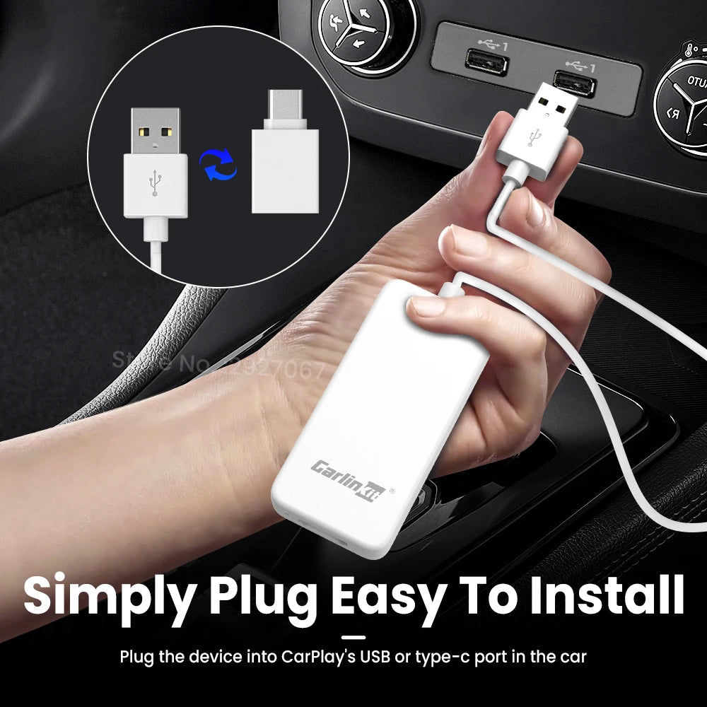 CarlinKit Car TV Mate Converter Video Input HDMI for Fire TV Stick Game or TV Set-top Box USB Adapter for OEM Wired CarPlay Car