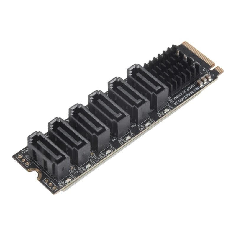M.2 NVME PCI-E PCIE X4 X8 X16 to 6 Port 3.0 SATA Adapter Card Riser ASM1166 Chassis Server PC Computer Expansion Card-A07G