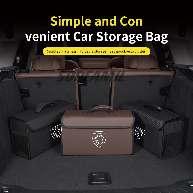 Car Trunk Organizing And Storage Box For  Peugeot 106 108 206 207 208 301 307 308 406 407 408 508 607 2008 3008 5008 RCZ Rifter