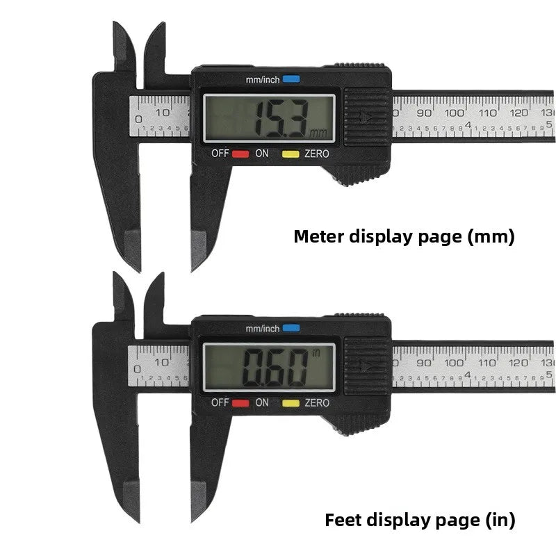 Digital Electronic Caliper LCD Large Screen Carbon Fiber Vernier Caliper for Inner Outer Diameter Measurement